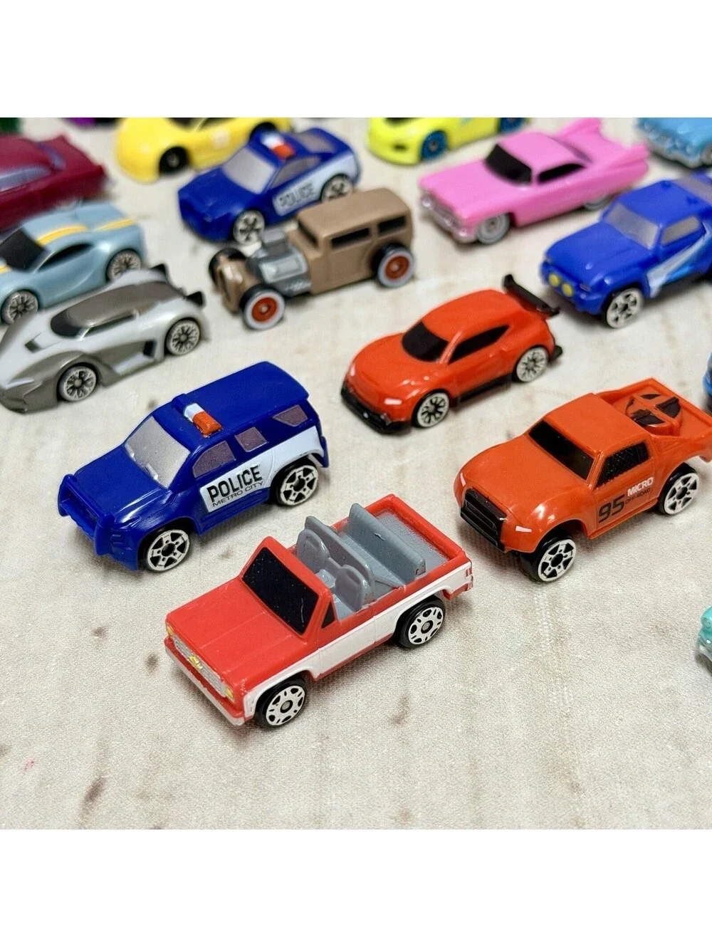 Vintage 90s Assorted Lot Of 27 MICRO MACHINES Cars, Trucks, Bus, Emergency